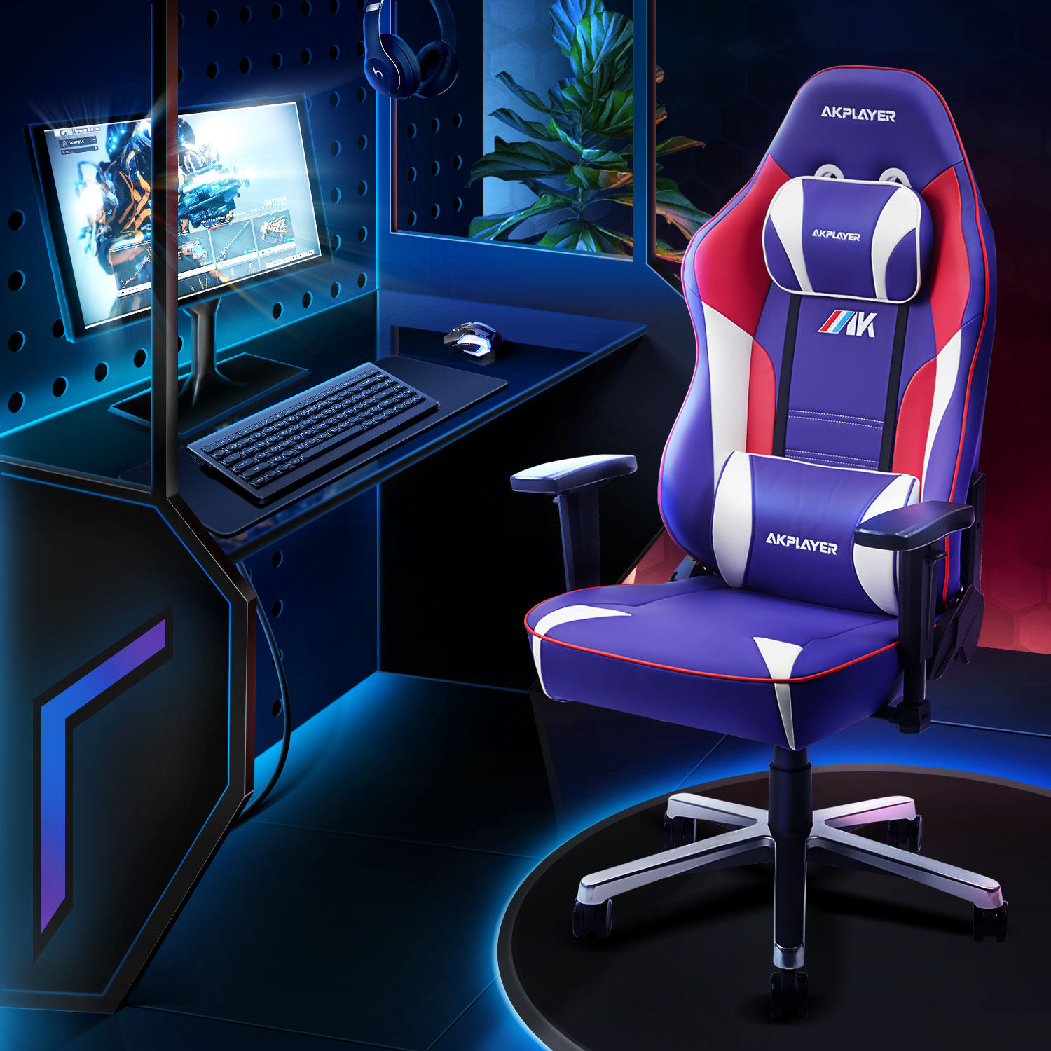 Akardine Akplaye Electric Arena Chair Boy Long Sitting Comfort Game Chair Home Computer Seat Ergonomics