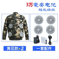 4 вентилятор желтого цветочного кондиционера (2 комплекта одежды+1 комплект аксессуаров) +30 000 мА