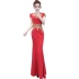 Công nghiệp nặng thanh lịch váy thêu retro nữ 2021 mới eo cao tính khí nàng tiên cá tiệc váy dạ hội - Váy eo cao