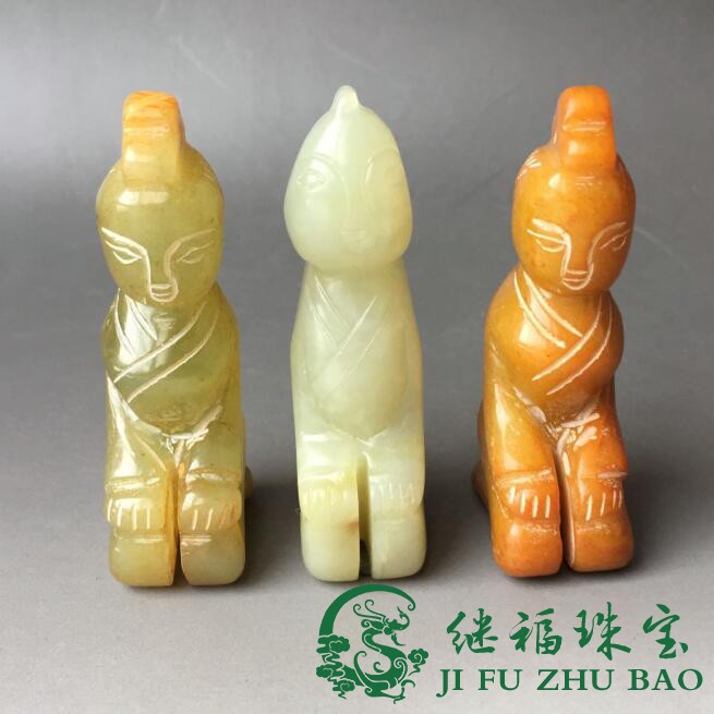 Ancient play Lao Yuu Yuu Yuxiu jade engraving Warmaid's maid female kneeling with pendants allegory with expensive human imitation of ancient jade pendant