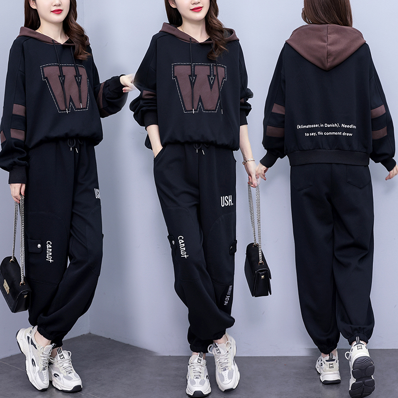 Relaxed Style Outfit, a Complete Spring Outfit Set, 2026 Plus-Size Fat Sister Winter Fleece-Lined Thickened Two-Piece Set