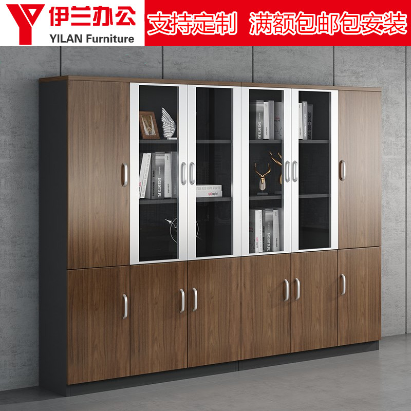 Custom file cabinet wooden file data cabinet with lock bookcase combination locker boss office background cabinet