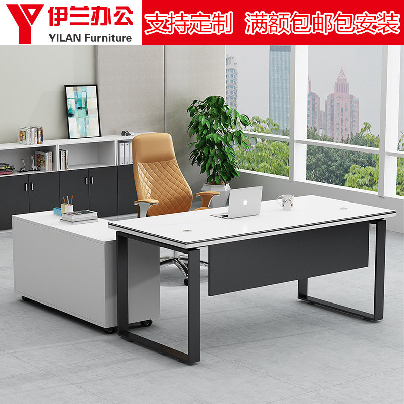 Office Furniture Boss Desk Simple Modern President Single Desk Executive Desk Manager Desk Chair Combination