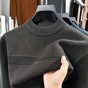 Give your family a half-turtle collar jacquard thickened sweater for men new style knitted bottoming shirt stretch light luxury high-end sweater for men Give your family a half-turtle collar jacquard thickened sweater for men new style knitted bottoming shirt stretch light luxury high-end sweater for men