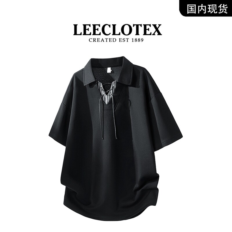 Leeclotex Official Authentic American-Style Color-Block Striped Short-Sleeve T-Shirt for Men, Faux Two-Piece Short-Sleeve T-Shirt Top Leeclotex Official Authentic American-Style Color-Block Striped Short-Sleeve T-Shirt for Men, Faux Two-Piece Short-Sleeve T-Shirt Top