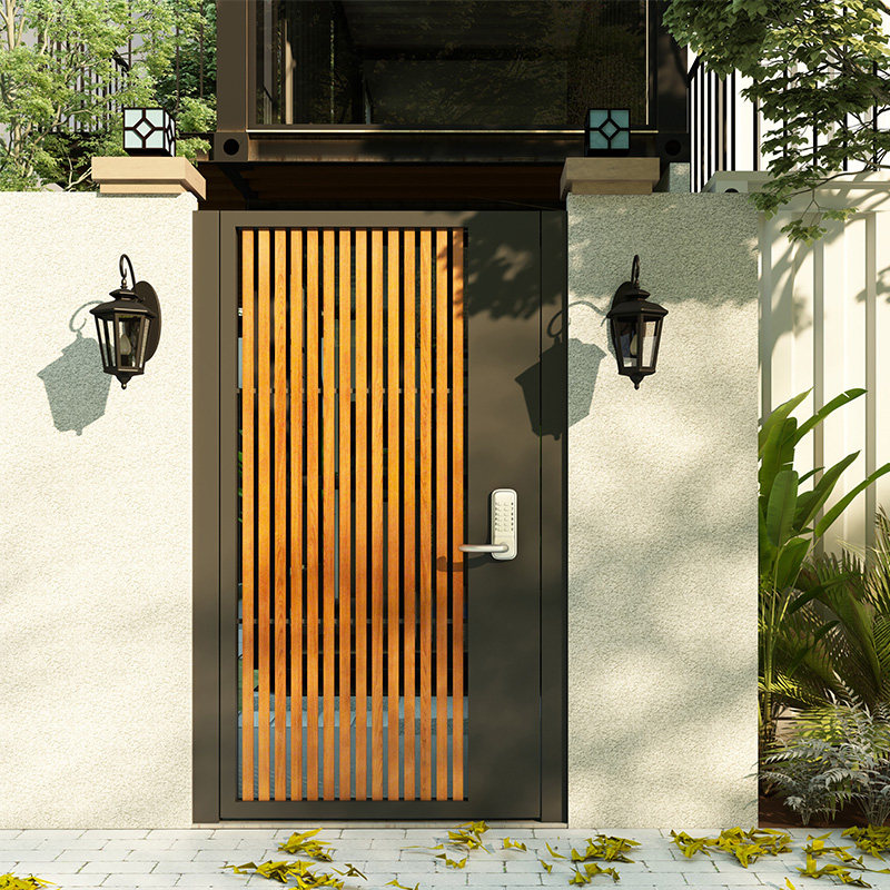Stainless Steel Aluminum Alloy Villa Courtyard Gate Double Portal External Door Single Open Door Small Courtyard Entrance Fence Garden Door