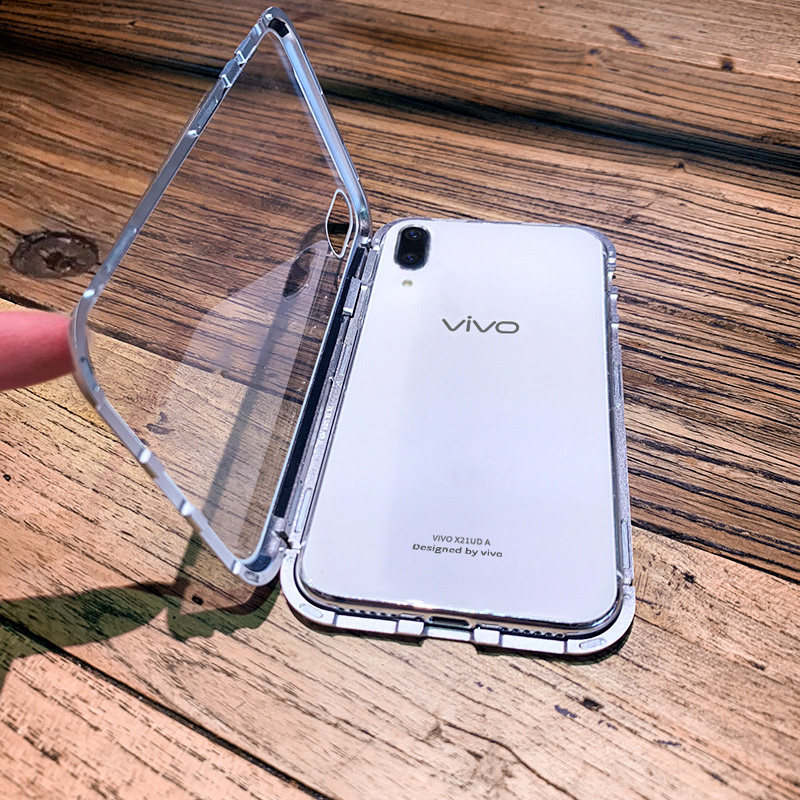 vivoy85 mobile phone protective case glass Magneto vivoz1 shake sound net red transparent z1i set of women and men y85 all-inclusive anti-drop ins creative women's glass z1 ultra-thin tide brand clamshell magnetic