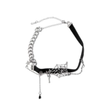 Кожаное ожерелье-паутина KANSAI, женское колье-ниша, ожерелье High Street, милая и крутая цепочка на шею для ключиц и шеи для девочек 𫔀Tide