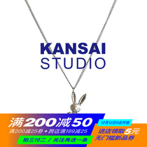 KANSAI homemade rabbit activity joint necklace clay cool bungedy couple tide ins European and American style hip hop pendant