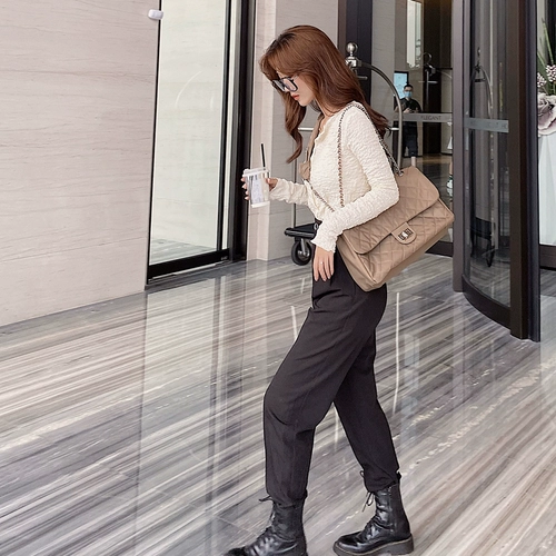 Цепь, вместительная и большая сумка на одно плечо, в стиле Шанель, на цепочке, популярно в интернете