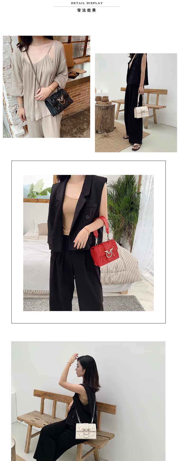 HOUGE nuốt chuỗi túi nữ 2019 mới rượu thần túi hoang vuông nhỏ túi đeo chéo đeo vai thủy triều - Túi xách nữ túi xách nữ đẹp