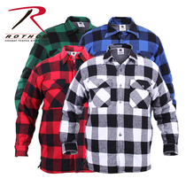 Rothco thickened flannel plaid shirt lambskin lining winter warm loose casual jacket 3735