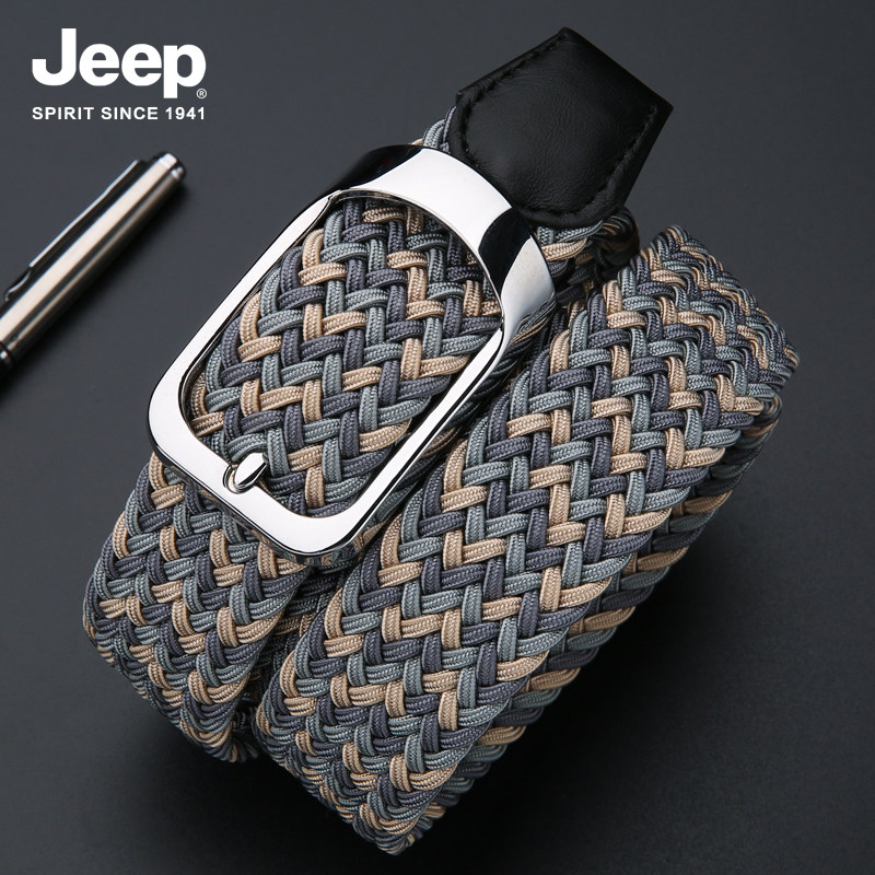 jeep Джип мужской модный двухцветный эластичный гольф из мягкого эластичного холста с нейлоновым поясом Jeep молодежный Изображение 1