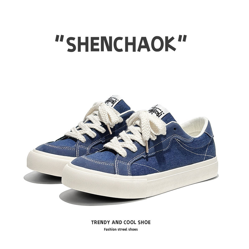 2026 Spring/Summer Breathable Men's Shoes Trendy Shoes American Retro Blue German Training Canvas Shoes Versatile Sports Casual Sneakers