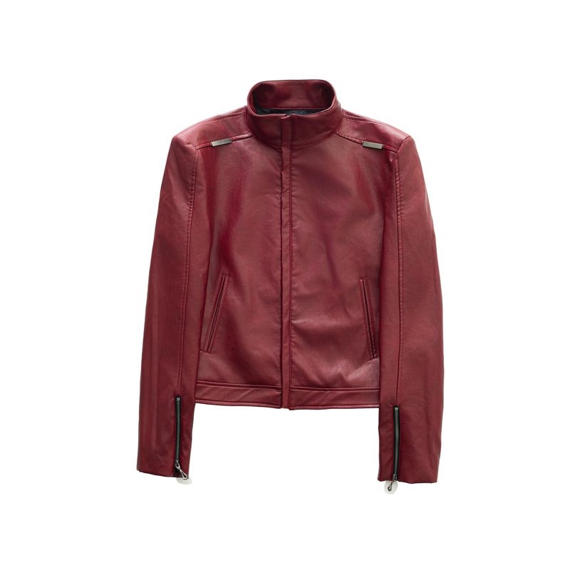 Yofficial「Hagalaz」Oil-Waxed Metallic Minimalist Straight-Shoulder Basic Short Tailored Pu Leather Jacket Yofficial「Hagalaz」Oil-Waxed Metallic Minimalist Straight-Shoulder Basic Short Tailored Pu Leather Jacket