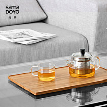 Chamming Woodworking Kung Fu Tea Set Waterproof Tea Tray Single Layer Water Fruit Pan Tea Tray of Bamboo High-end Tea Set