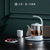 New Pint Three Worlds Tea Set Black Tea Cooking Tea Instrumental Home Fully Automatic Multifunction Wellness Kettle Glass Small Teapot