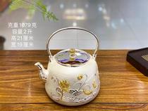 Tao Yiju silver pot kettle sterling silver 999 handmade tea home cooking teapot large capacity foot silver bubble teapot