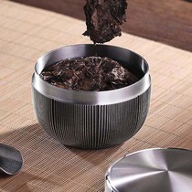 Liao Da tin process Lotus fragrant pure tin portable tea cans metal round sealed cans tea cans Chinese tea sets