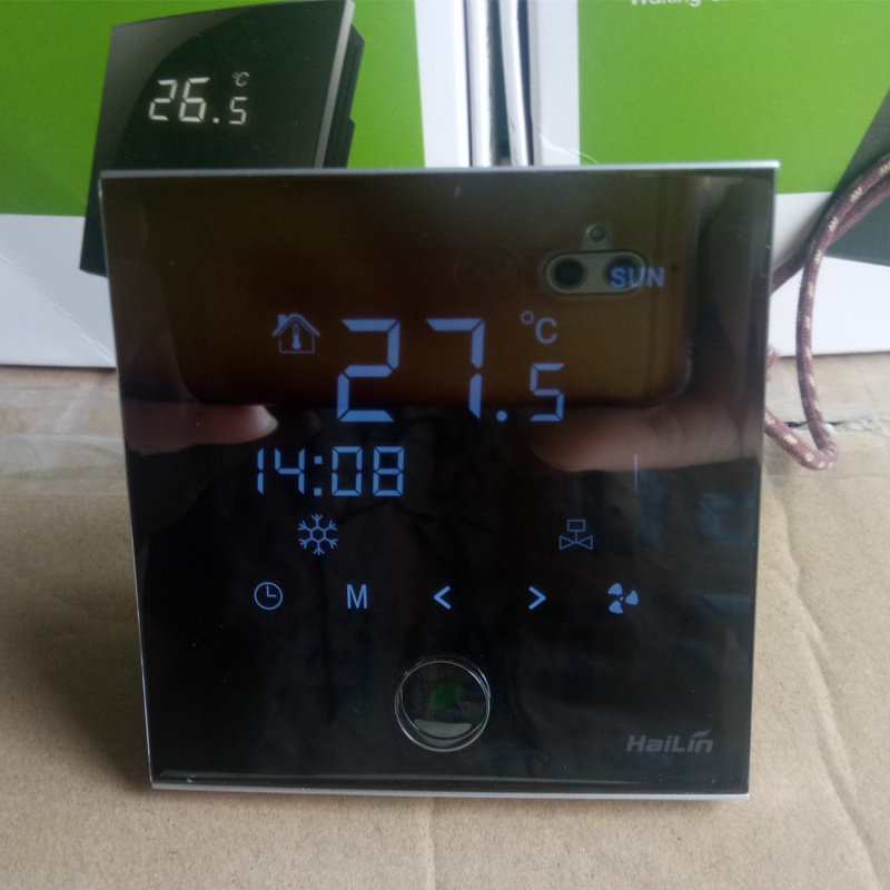 Hailin green dynamic thermostat central air conditioning touch screen panel ventilator coil switch water floor heating electric heating wifi