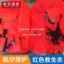 Air Flight Flight Attendant Crew Life Vest Red Plane Driver Life Vest