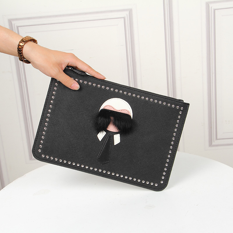 2021 new Devil Monster Old Buddha hands with bag rivet handbag Handheld small Monsters Handheld bag clip Han version