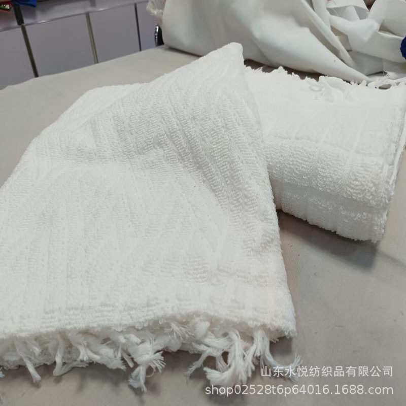 Pure Cotton White Ihram Hajj Towel Saudi Muslim Cotton White Tassel Ihram Towel