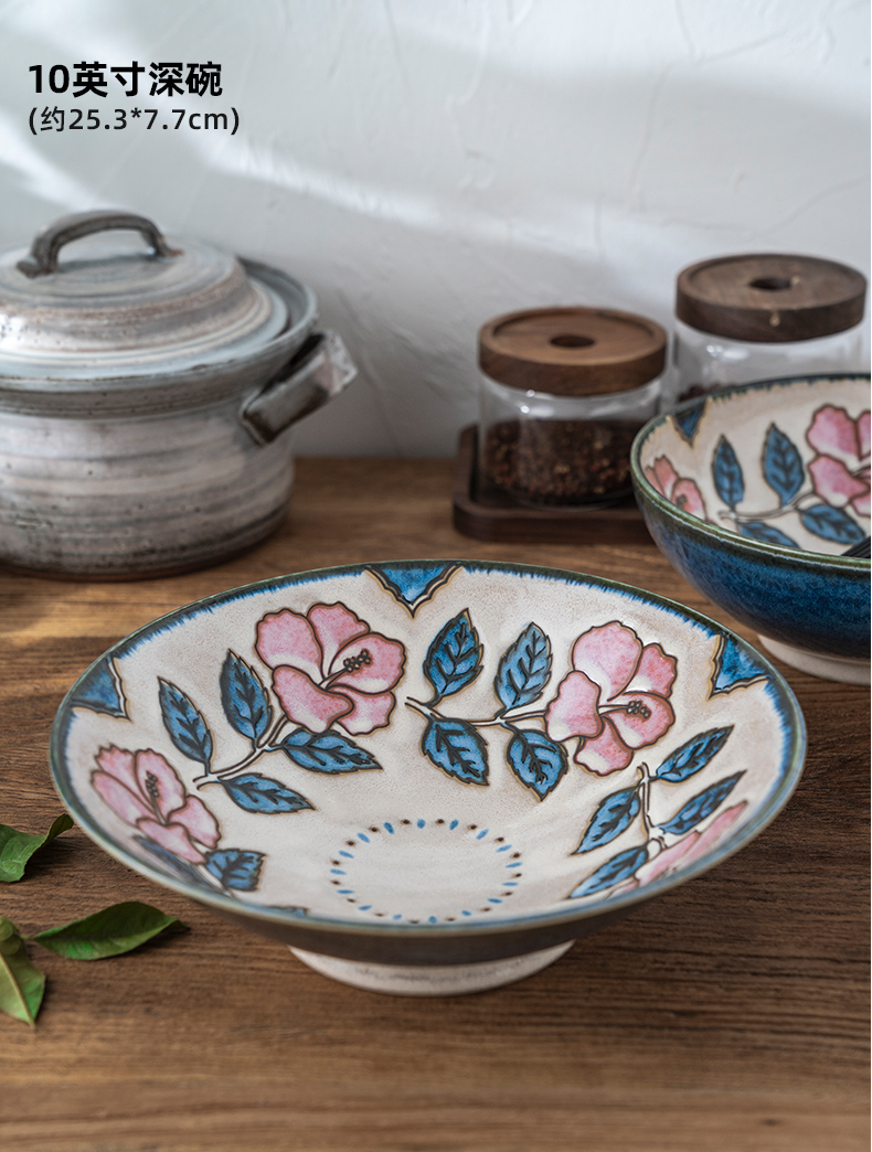 Meinung burn to use imported from Japan hand - made and wind to use plate ceramic tableware portfolio plant flowers platter