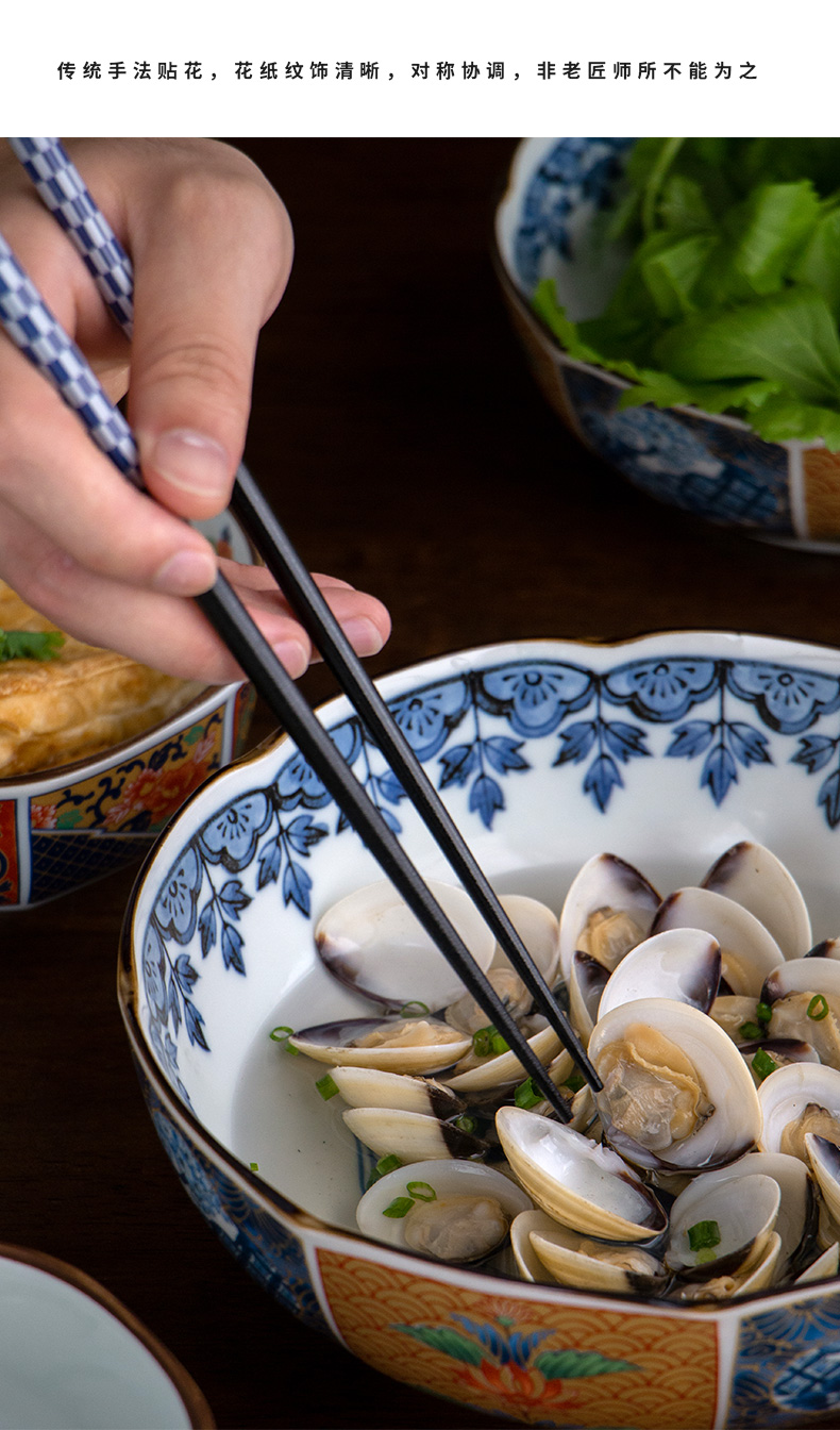 Meinung burn soup bowl large household ceramic bowl of soup bowl rainbow such use imported from Japan