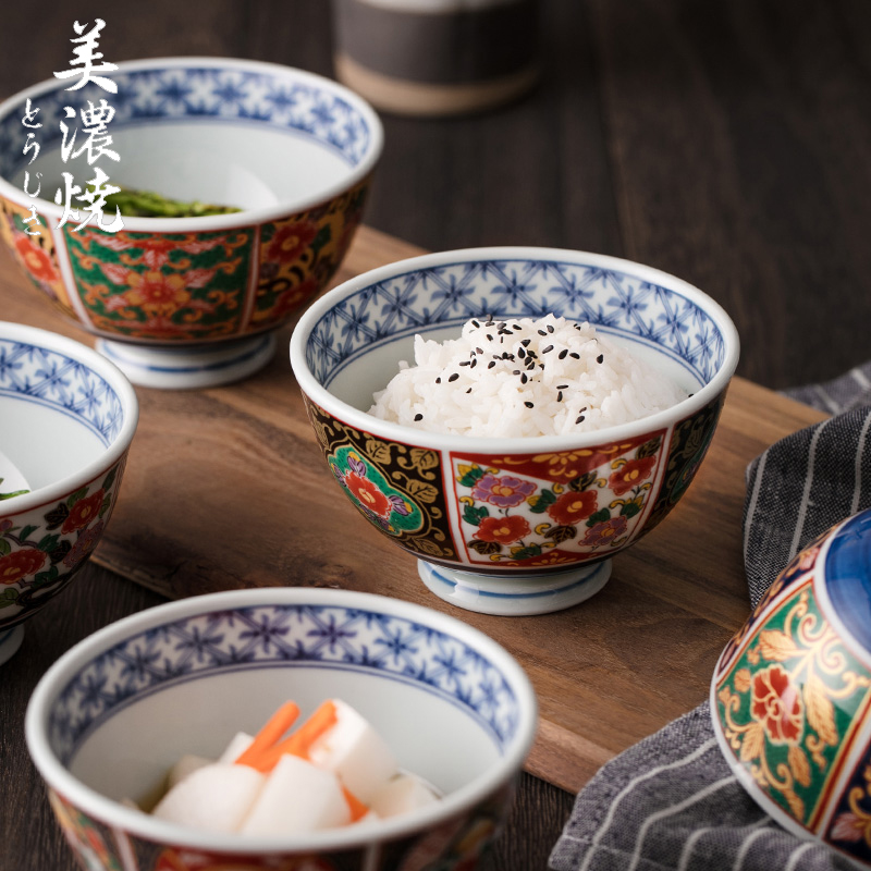 From the field up to use suit use rice bowls composite ceramic tableware Japanese color porcelain box retro gifts Japanese dishes