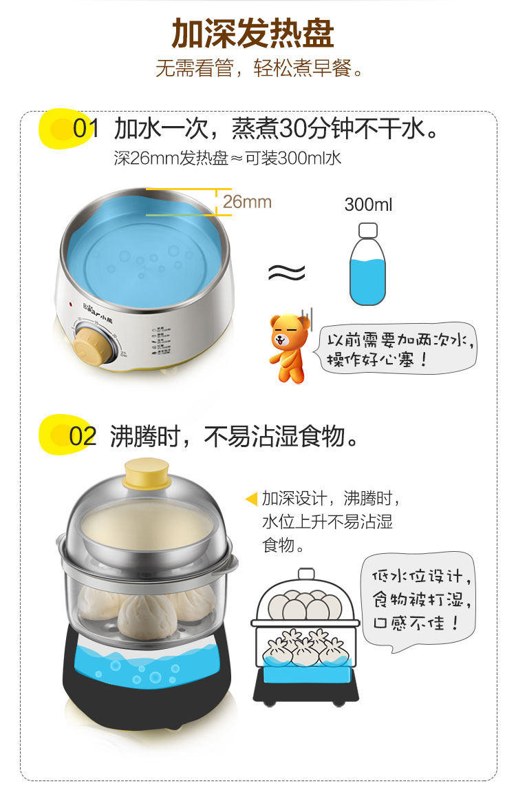 Trứng hấp hai lớp trứng luộc nhân tạo 溏 trái tim bằng thép không gỉ chính hãng tự động tắt mini 1 người - 2 người - Nồi trứng nồi lẩu mini có nấu cơm được không