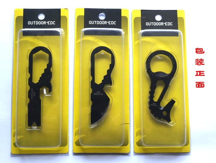  EDC Three Multi-function Combination Tools Unpacking Knife Crowbar Screwdriver Key Hanger Carry-on Pocket Equipment