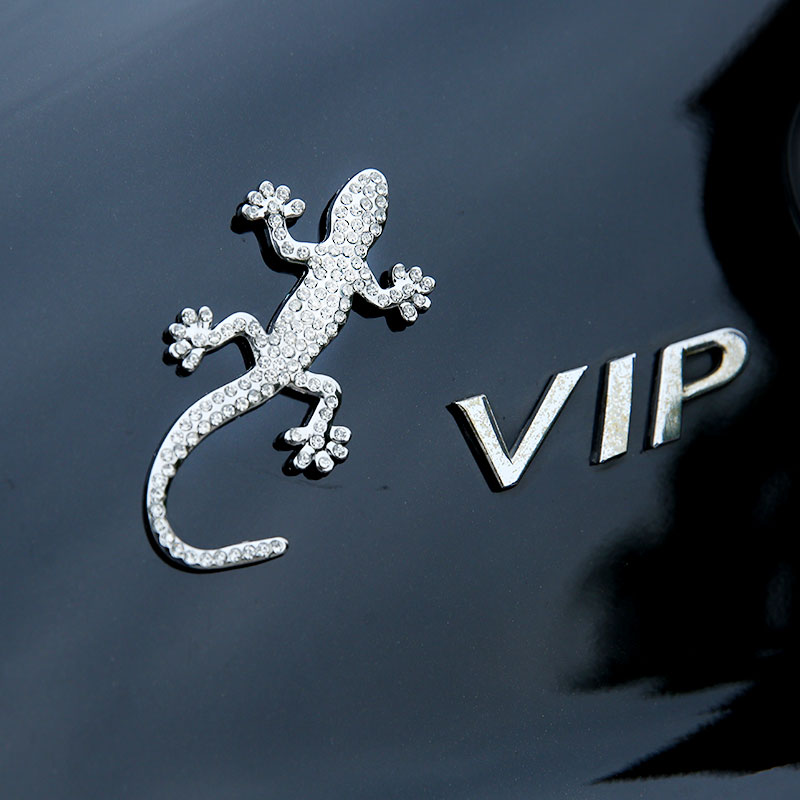Gecko car sticker Car tail label modified stereo body sticker sunshade shield scratch metal 3D car sticker decoration