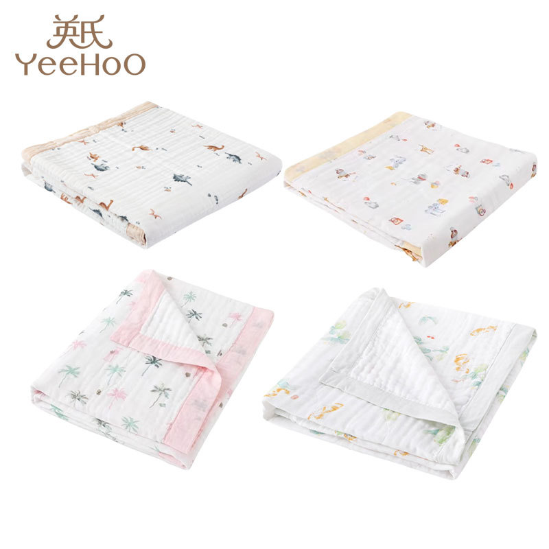 Ying's Infant Newborn Pure Cotton Gauze Large Bath Towel Gauze Small Thin Blanket