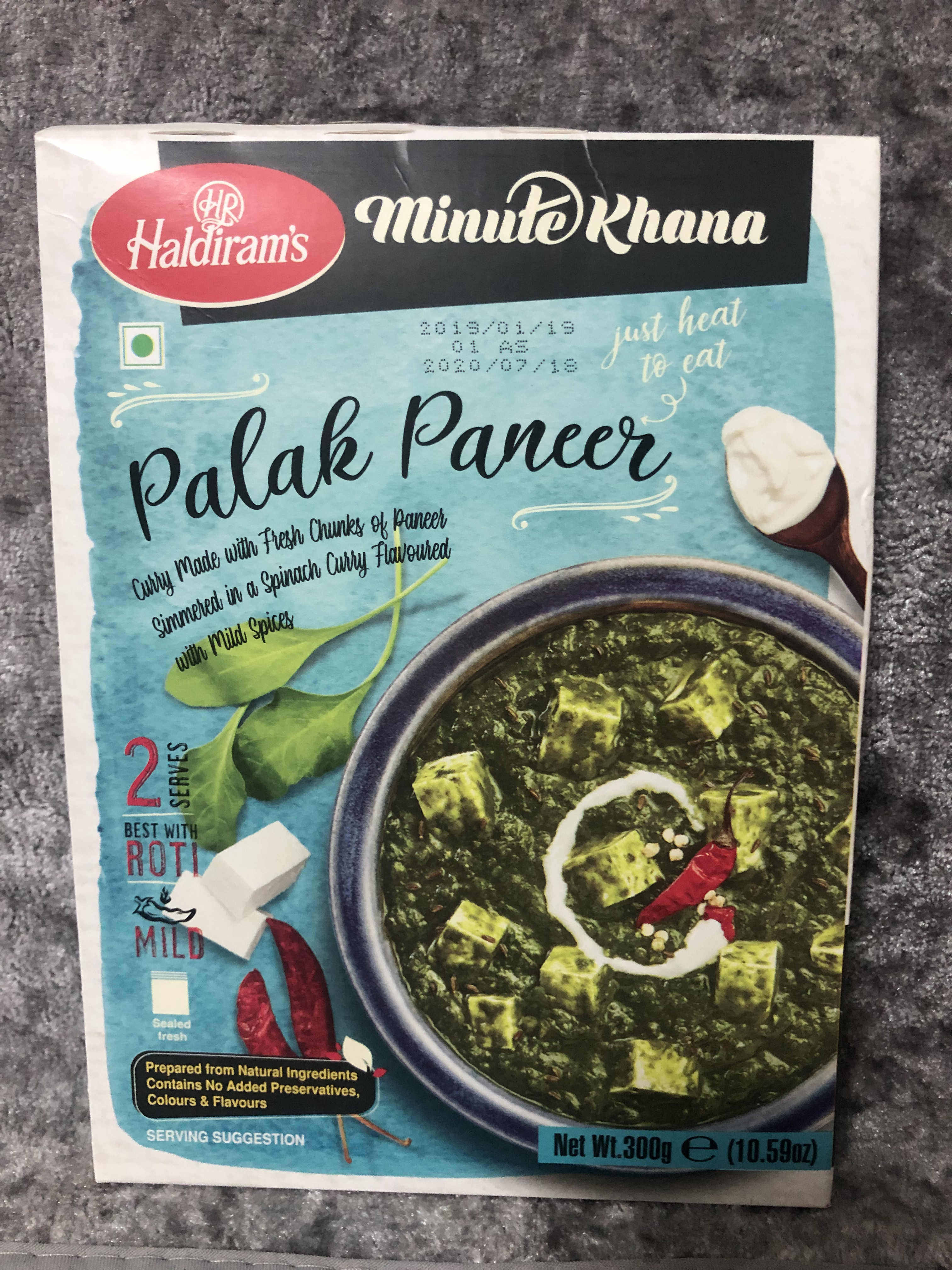 palak Indian curry spinach quick food bag 300g