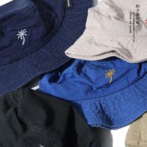 Really recommended ~ coconut tree ~ summer vacation water washing cotton comfortable fishermans hat summer mens and womens blue basin hat