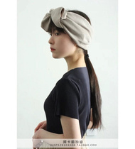 South Korea Dongdaemun butterfly hair band Korean casual solid color hair hoop sports face wash hair tie knitted wide headband
