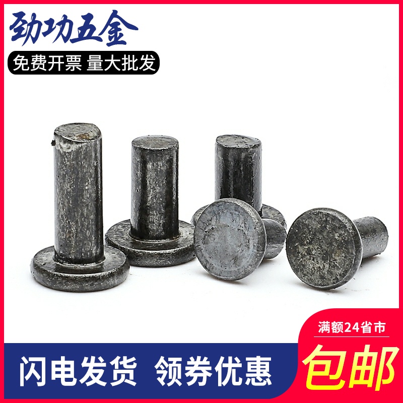 M2M2.5M3M4M5M6M8 Iron Flat Head Rivet True Color GB109 Iron Nail Solid Rivet 1 kg Price 50% Off