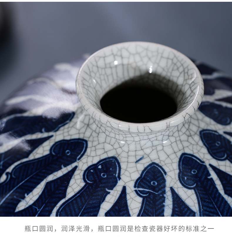 Jingdezhen ceramics antique blue and white porcelain vases, flower arrangement sitting room adornment style restoring ancient ways home furnishing articles porcelain