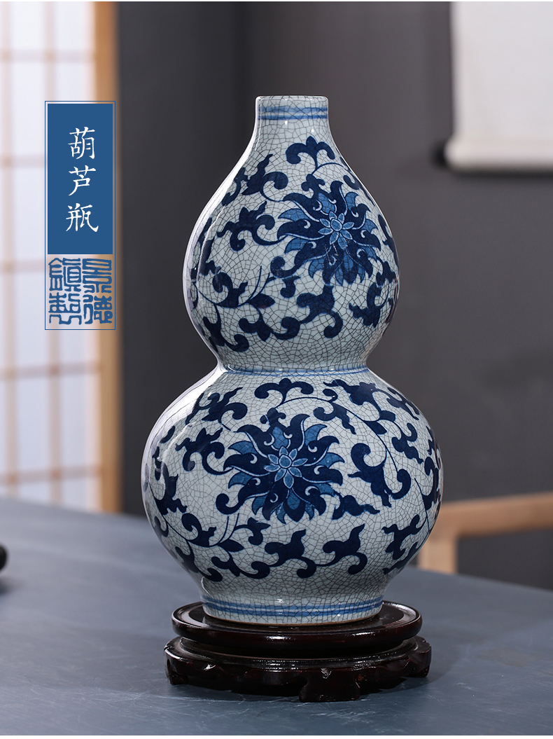 Jingdezhen ceramics antique blue and white porcelain vases, flower arrangement sitting room adornment style restoring ancient ways home furnishing articles porcelain