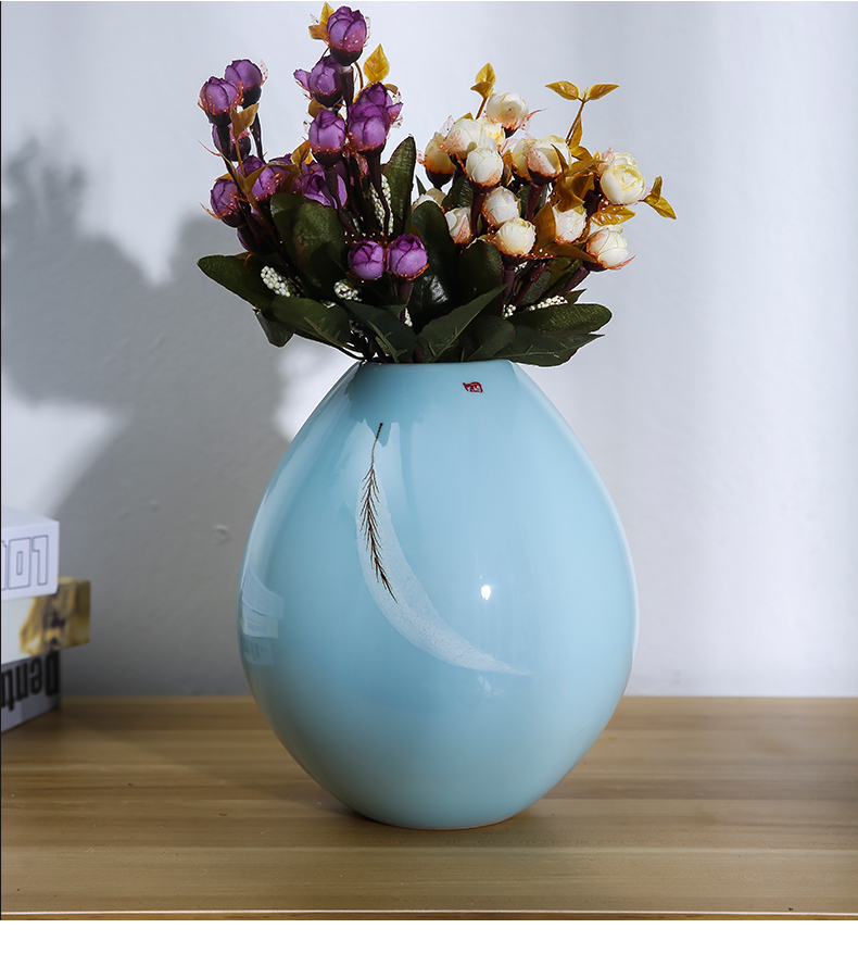 Large ceramic vase landed Chinese nostalgic home decoration flower arranging hydroponic sitting room place wedding housewarming gift