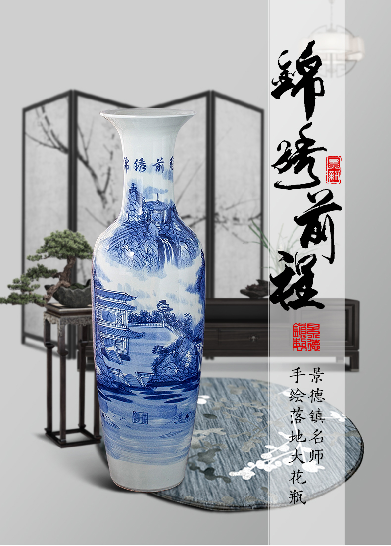 Jingdezhen ceramics manual hand - made bright future furnishing articles sitting room of large vase flower arranging hotel decoration