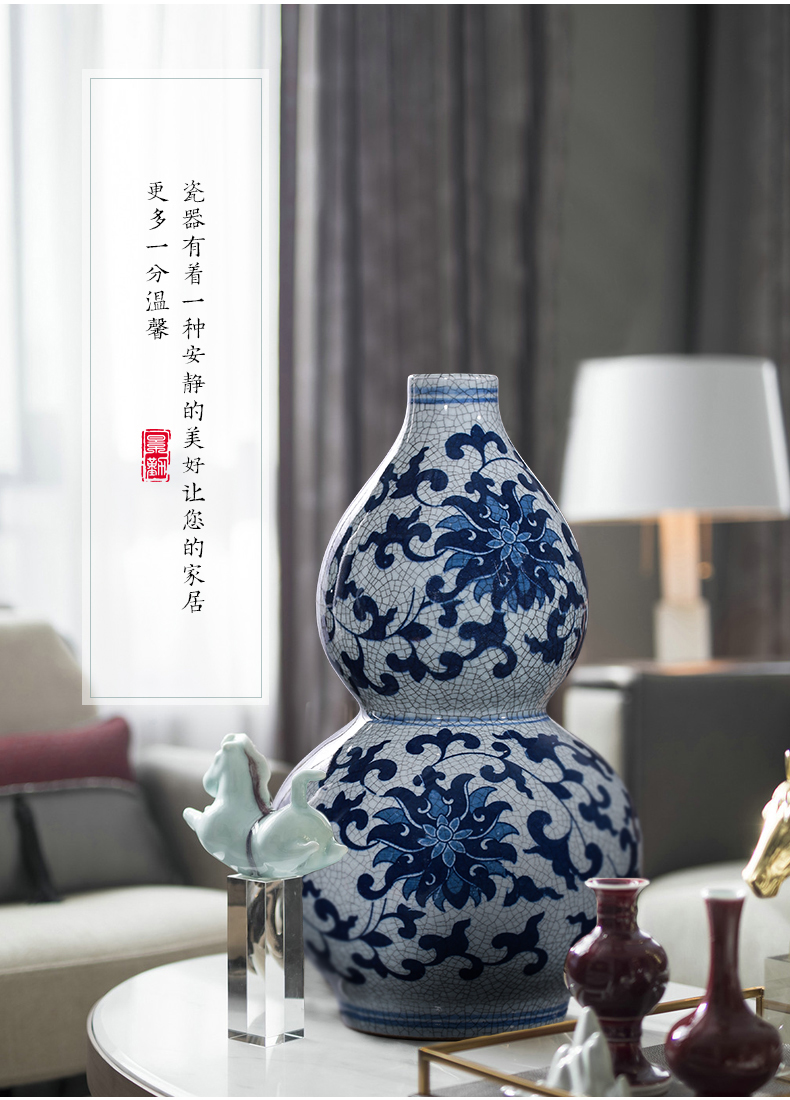 Jingdezhen ceramics antique blue and white porcelain vases, flower arrangement sitting room adornment style restoring ancient ways home furnishing articles porcelain