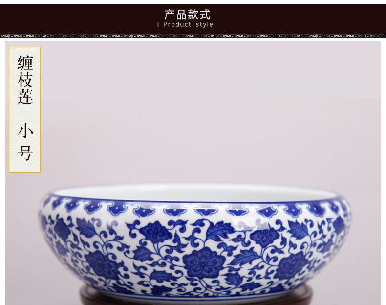 Basin of jingdezhen ceramics aquarium fish tank water lily bowl lotus flower POTS round of horticulture plant POTS