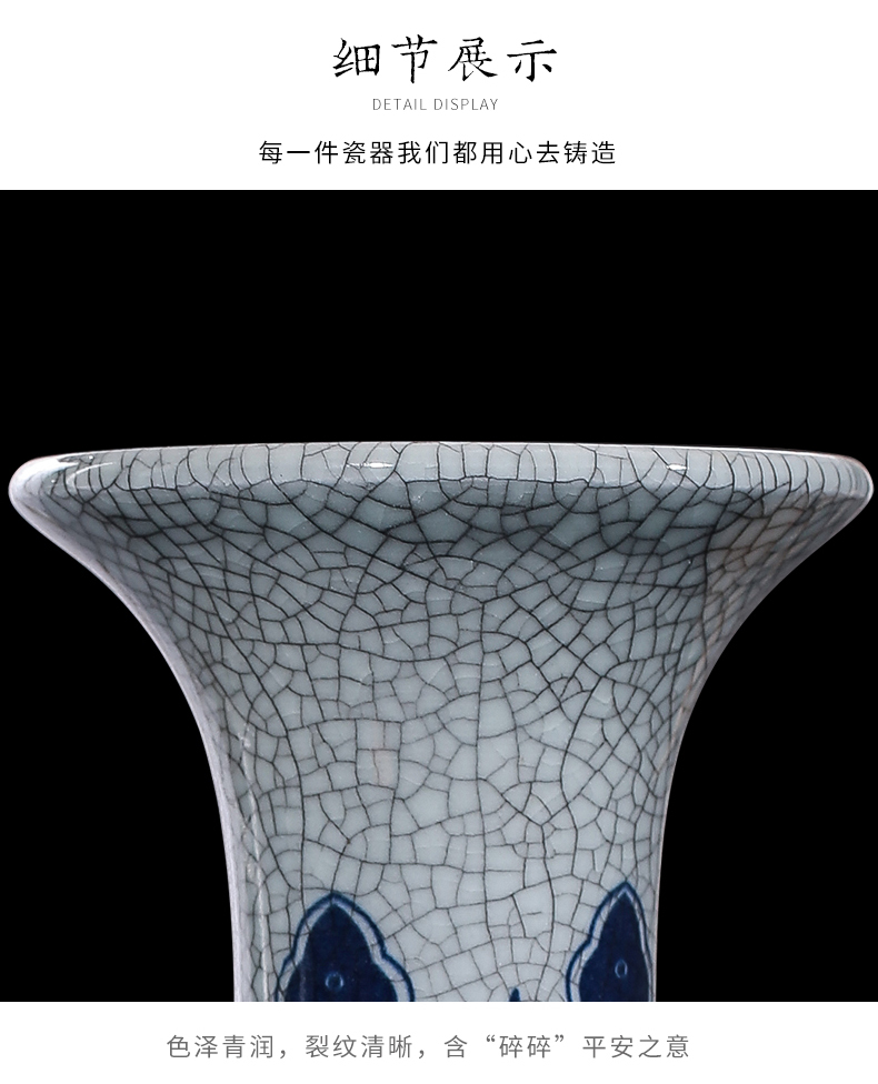 Jingdezhen ceramics antique blue and white porcelain vases, flower arrangement sitting room adornment style restoring ancient ways home furnishing articles porcelain