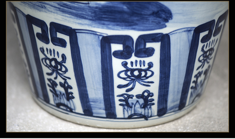 Jingdezhen ceramic painting the living room the French antique blue and white porcelain vase qingming festival furnishing articles furnishing articles hotel decoration