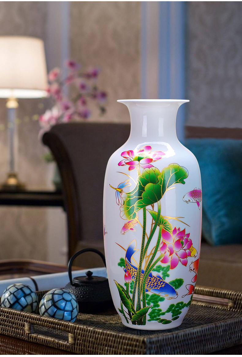 Jingdezhen ceramic vase furnishing articles sitting room flower arranging dried flower vase household of Chinese style to decorate the sitting room be born small place