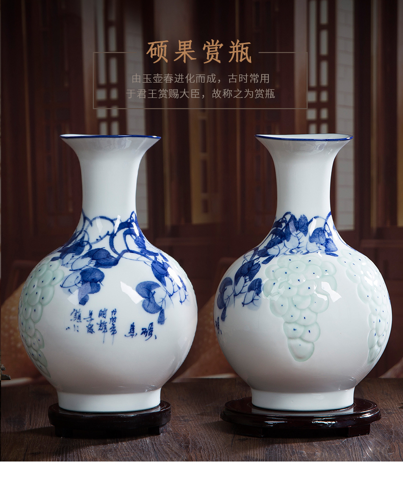 Jingdezhen hand - made ceramic porcelain vase furnishing articles hand - made lotus flower arranging the modern Chinese style living room sitting room adornment