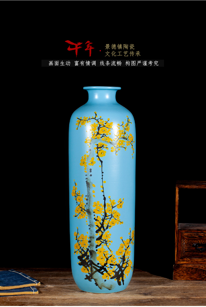 Jingdezhen ceramics modern new Chinese style of large vases, hand - made dried flowers, flower arrangement, the sitting room TV ark, furnishing articles