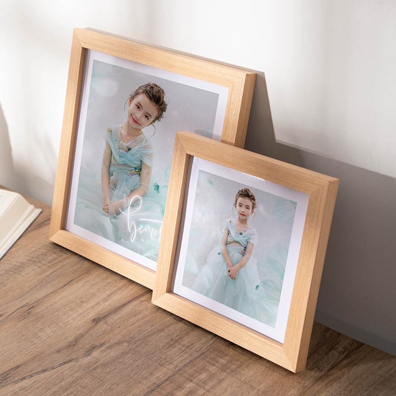 Solid Wood square photo frame table mounted wall frame frame frame calligraphy calligraphy painting rice paper Chinese painting frame 1216 inches